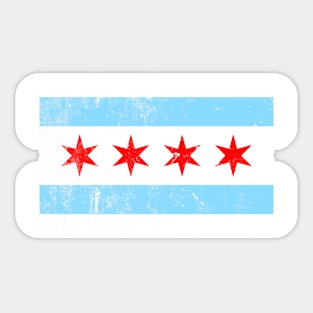 Chicago Flag, distressed Sticker